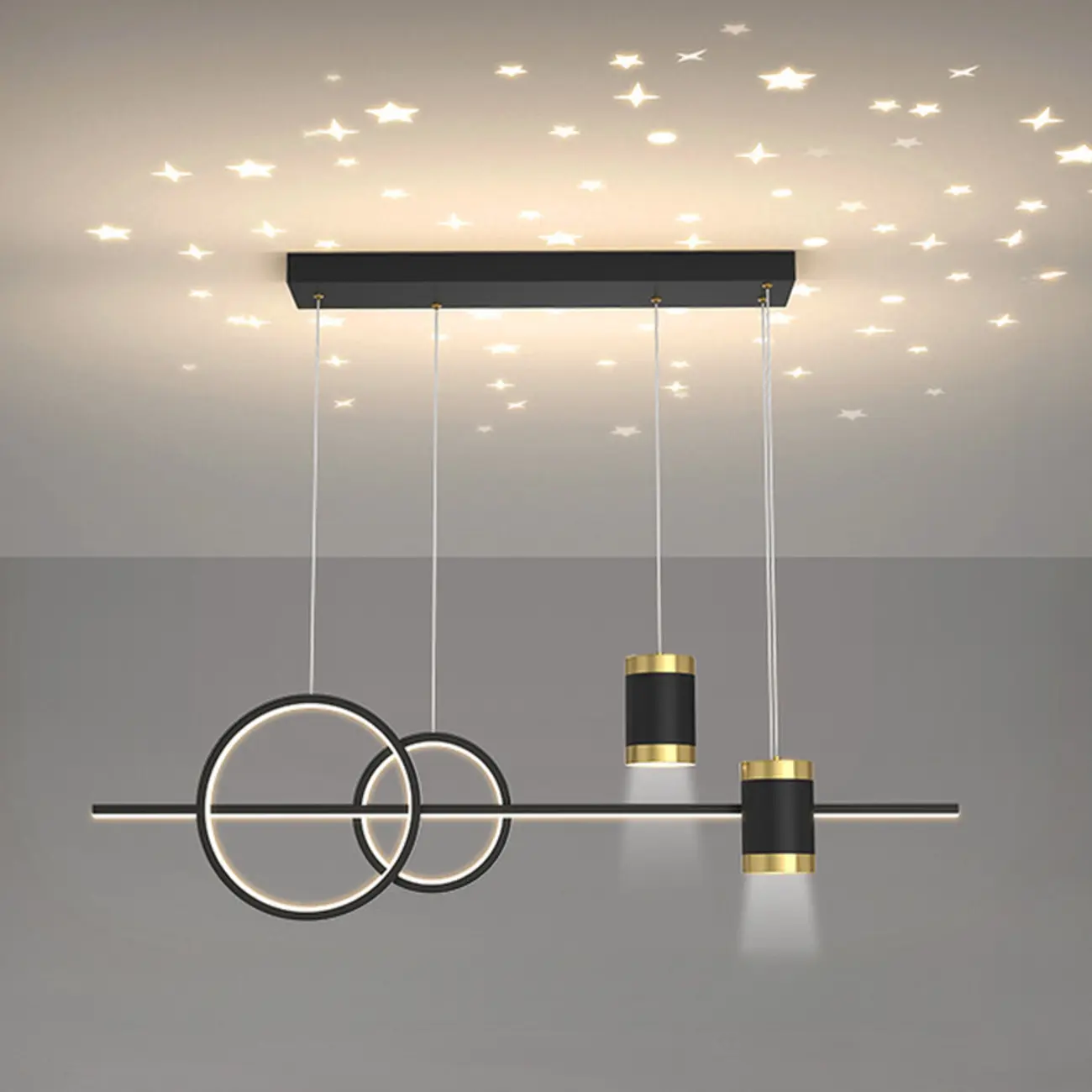 Stylish LED Metal Linear Island Light Adjustable for Dining Area | homeyfad