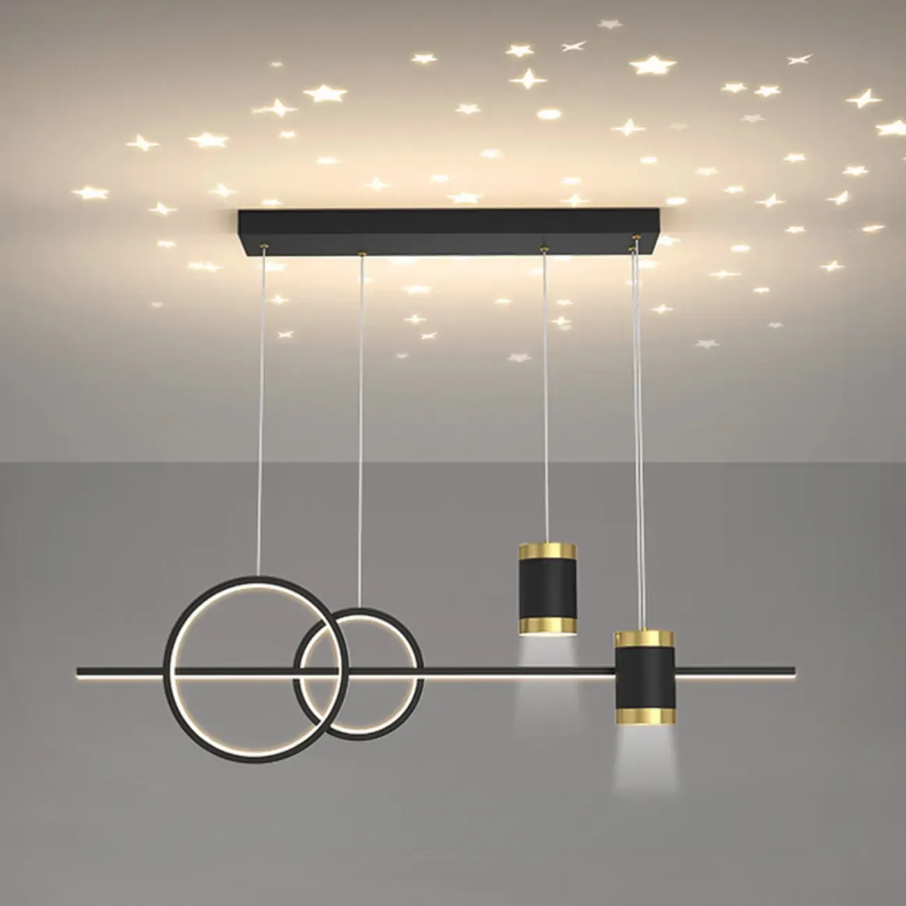 Stylish LED Metal Linear Island Light Adjustable for Dining Area