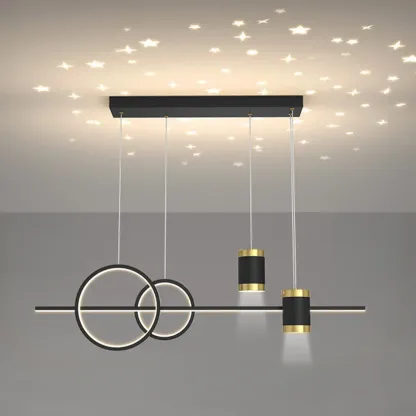 Stylish LED Metal Linear Island Light Adjustable for Dining Area