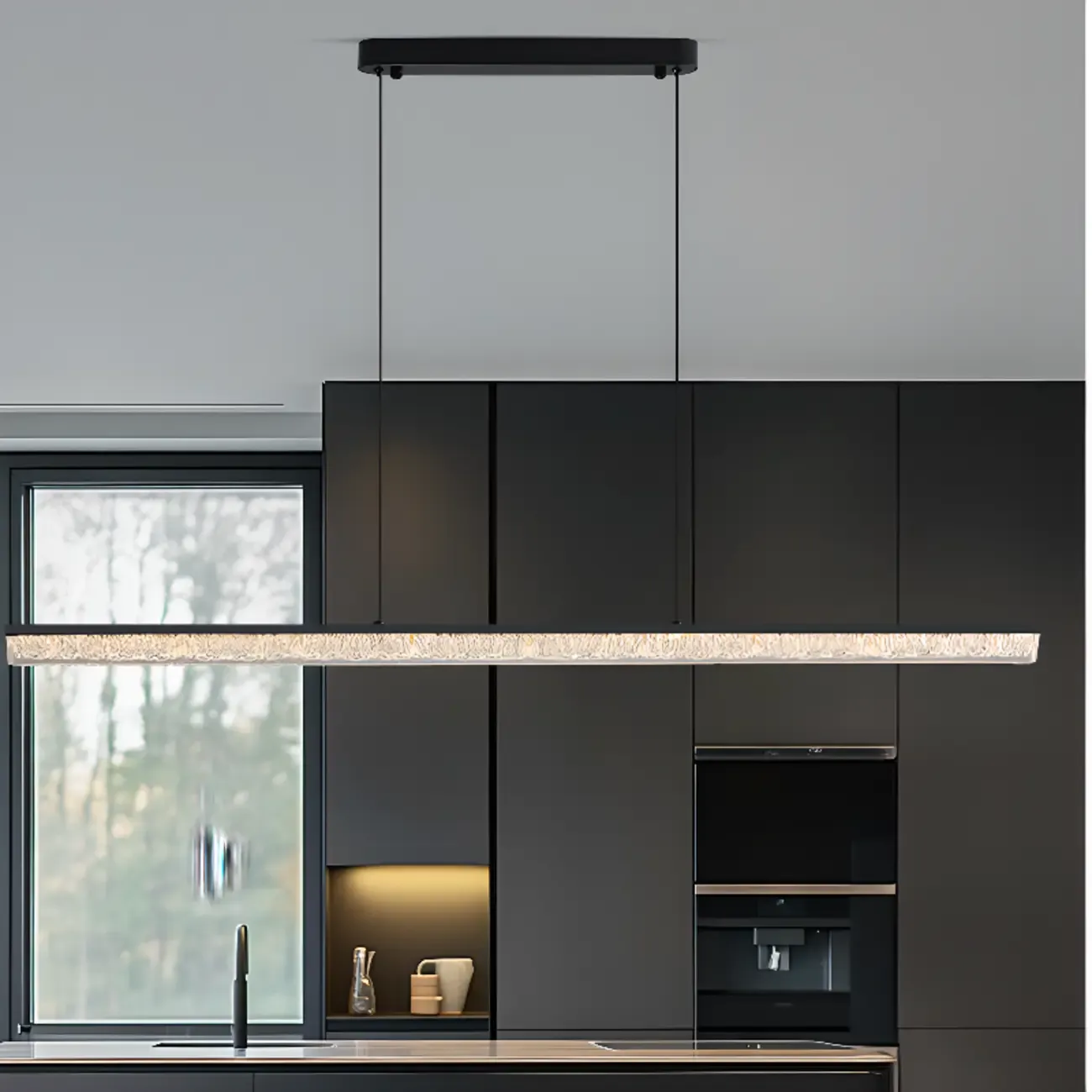 Modern Rectangle Dimmable LED Kitchen Island Pendant Lighting Image - 4
