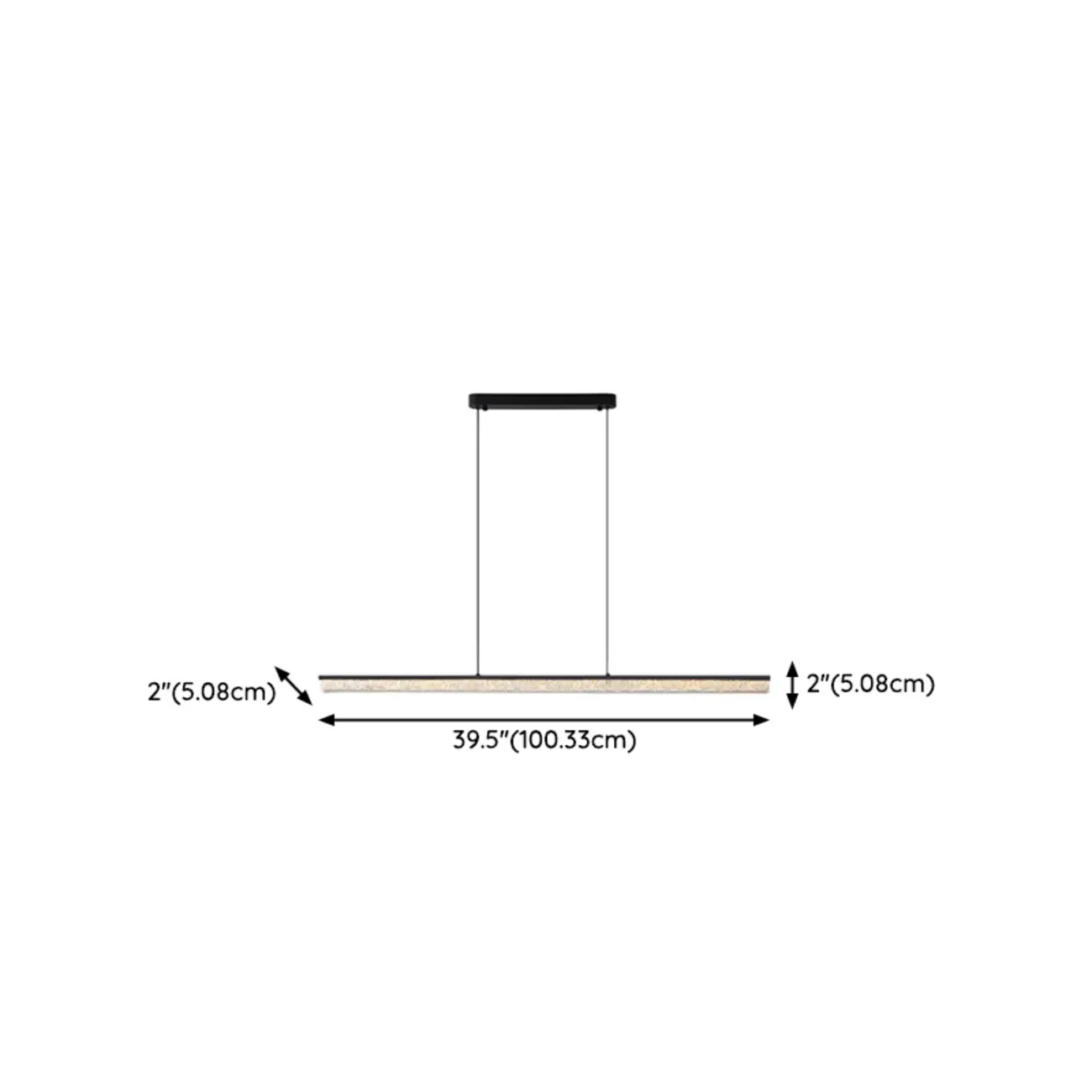 Modern Rectangle Dimmable LED Kitchen Island Pendant Lighting #size