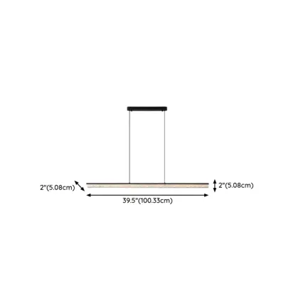 Modern Rectangle Dimmable LED Kitchen Island Pendant Lighting #size