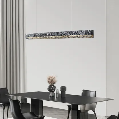 Modern Black Rectangular Dimmable LED Island Light for Dining Image - 1