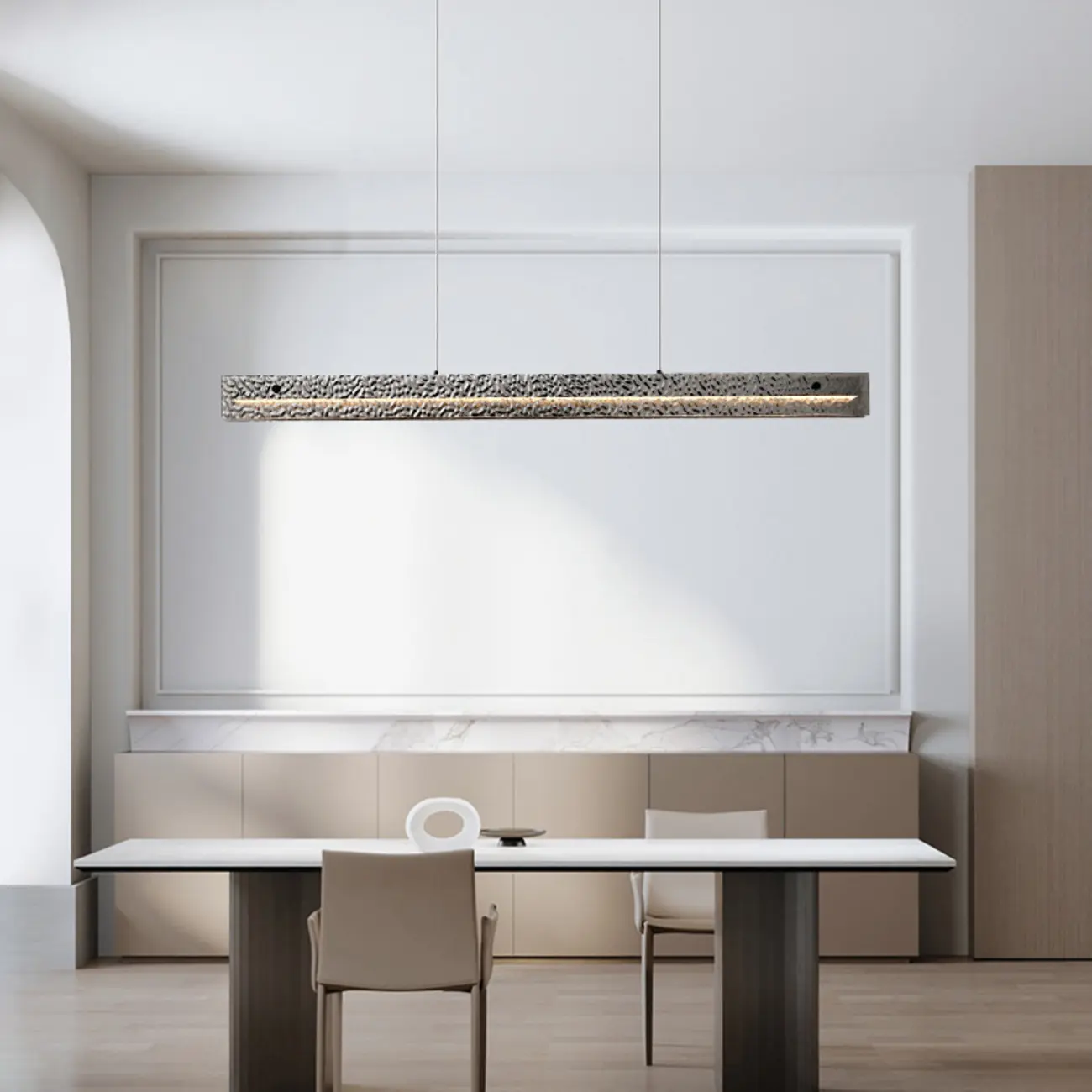 Modern Black Rectangular Dimmable LED Island Light for Dining Image - 3 | homeyfad