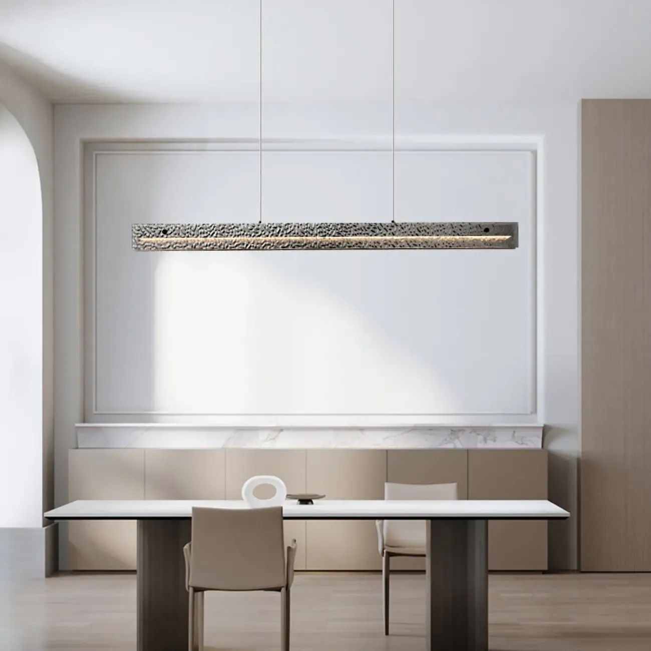 Modern Black Rectangular Dimmable LED Island Light for Dining Image - 3