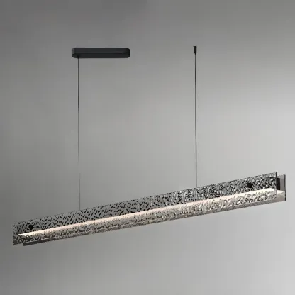 Modern Black Rectangular Dimmable LED Island Light for Dining Image - 9