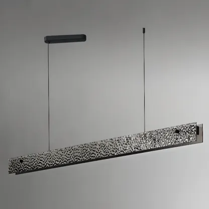 Modern Black Rectangular Dimmable LED Island Light for Dining Image - 10