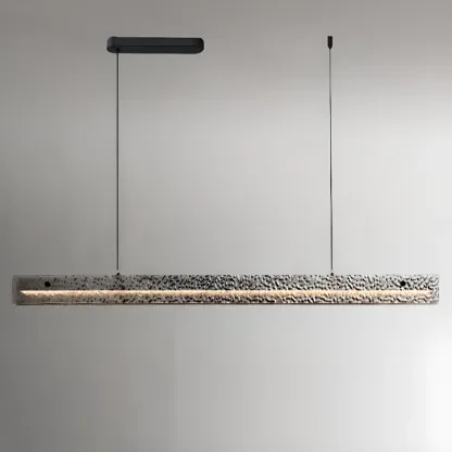 Modern Black Rectangular Dimmable LED Island Light for Dining Image - 12