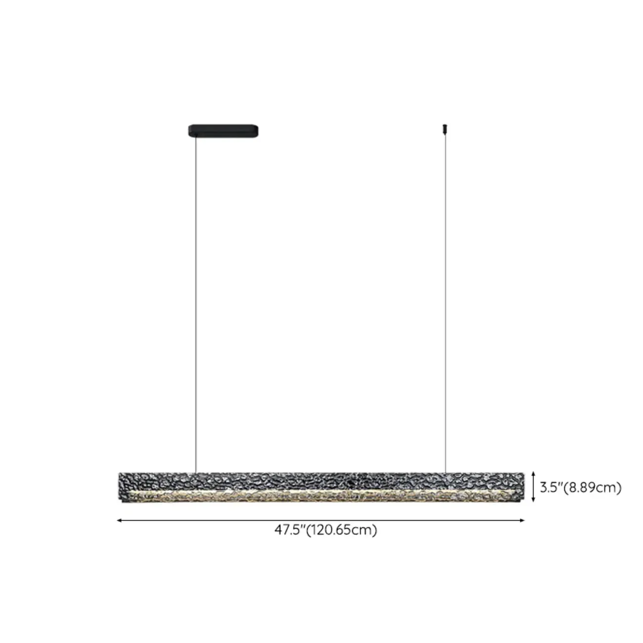 Modern Black Rectangular Dimmable LED Island Light for Dining Image - 16