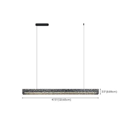 Modern Black Rectangular Dimmable LED Island Light for Dining Image - 16