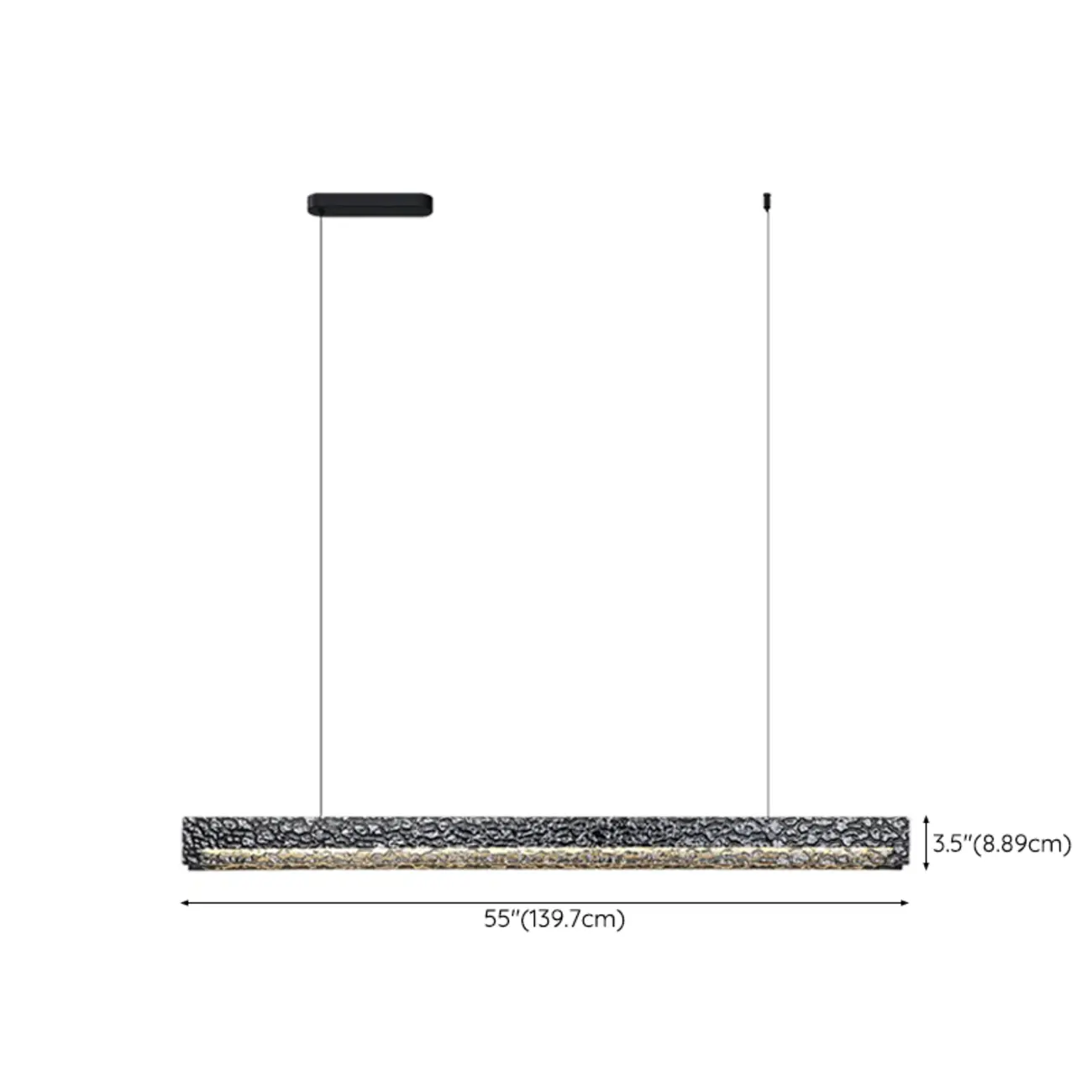 Modern Black Rectangular Dimmable LED Island Light for Dining Image - 17 | homeyfad