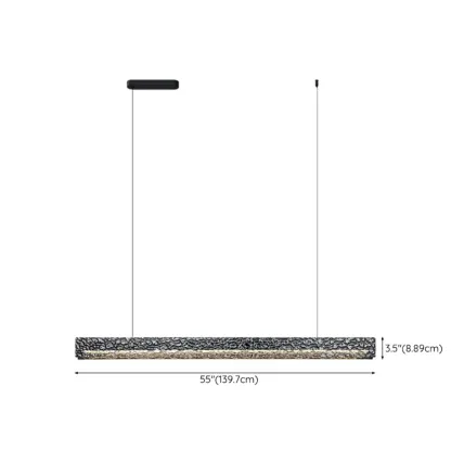 Modern Black Rectangular Dimmable LED Island Light for Dining Image - 17
