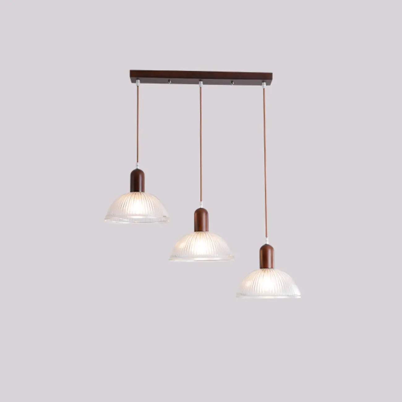 Modern 3-Light Wooden Glass Pendant for Kitchen Island | homeyfad