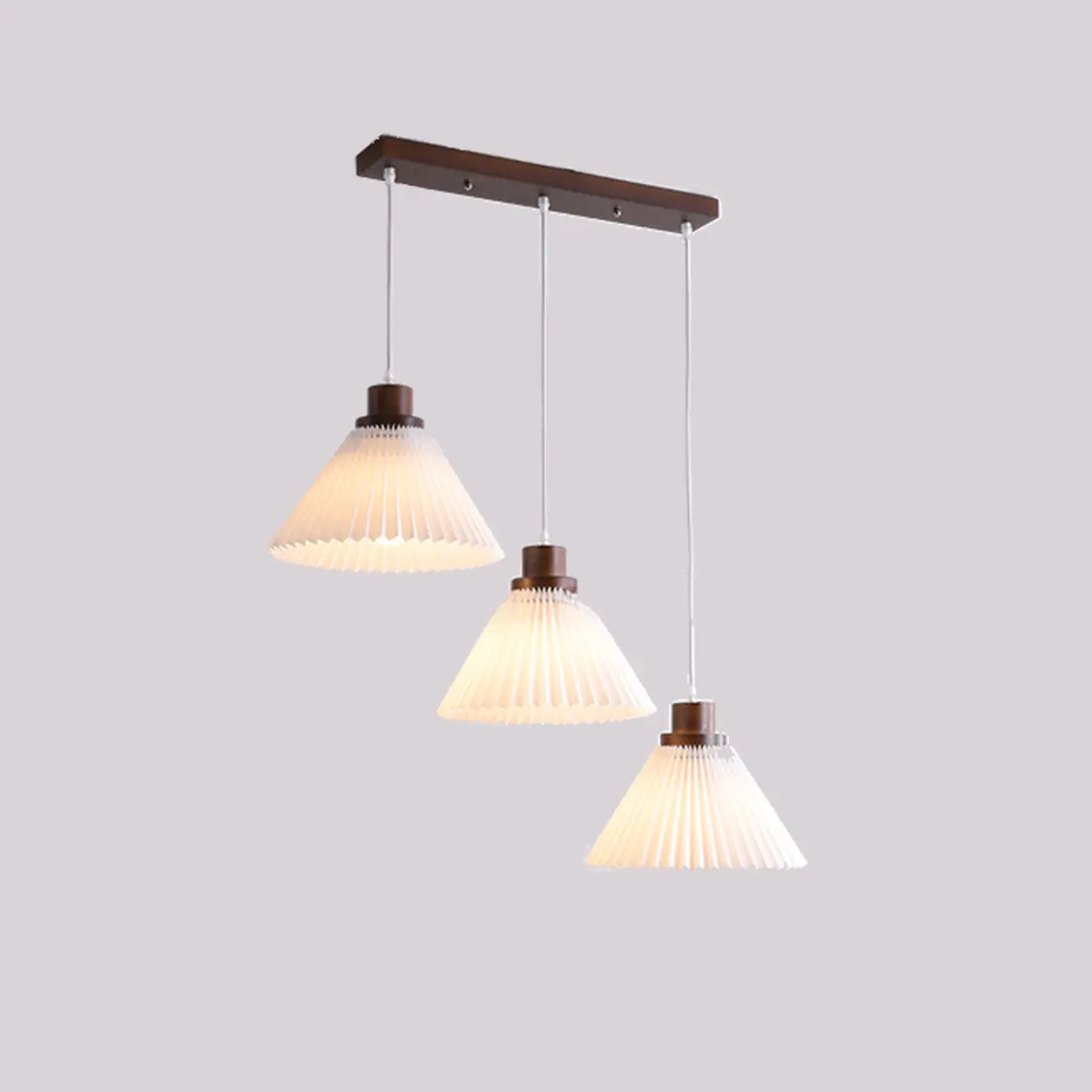Modern 3-Light Wooden Glass Pendant for Kitchen Island | homeyfad