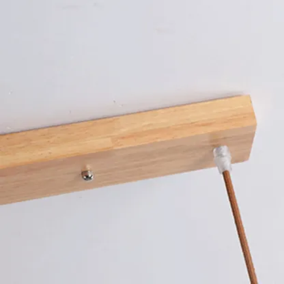 Modern 3-Light Wooden Glass Pendant for Kitchen Island