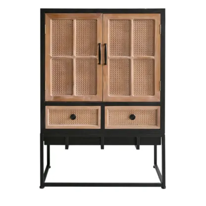 Rustic Multi-Color Wooden Bookcase with Drawers Image - 4