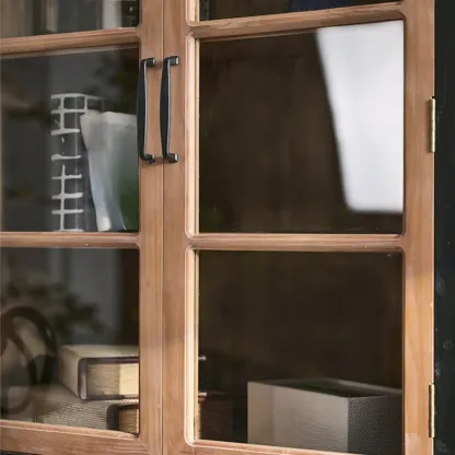 Rustic Multi-Color Wooden Bookcase with Drawers Image - 7