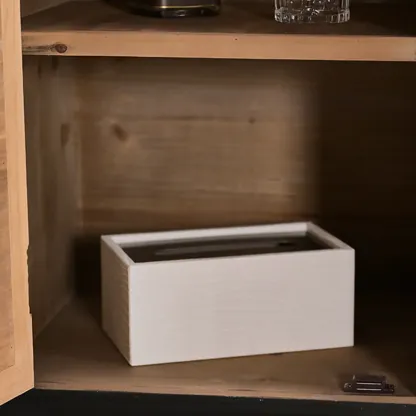 Rustic Multi-Color Wooden Bookcase with Drawers Image - 11