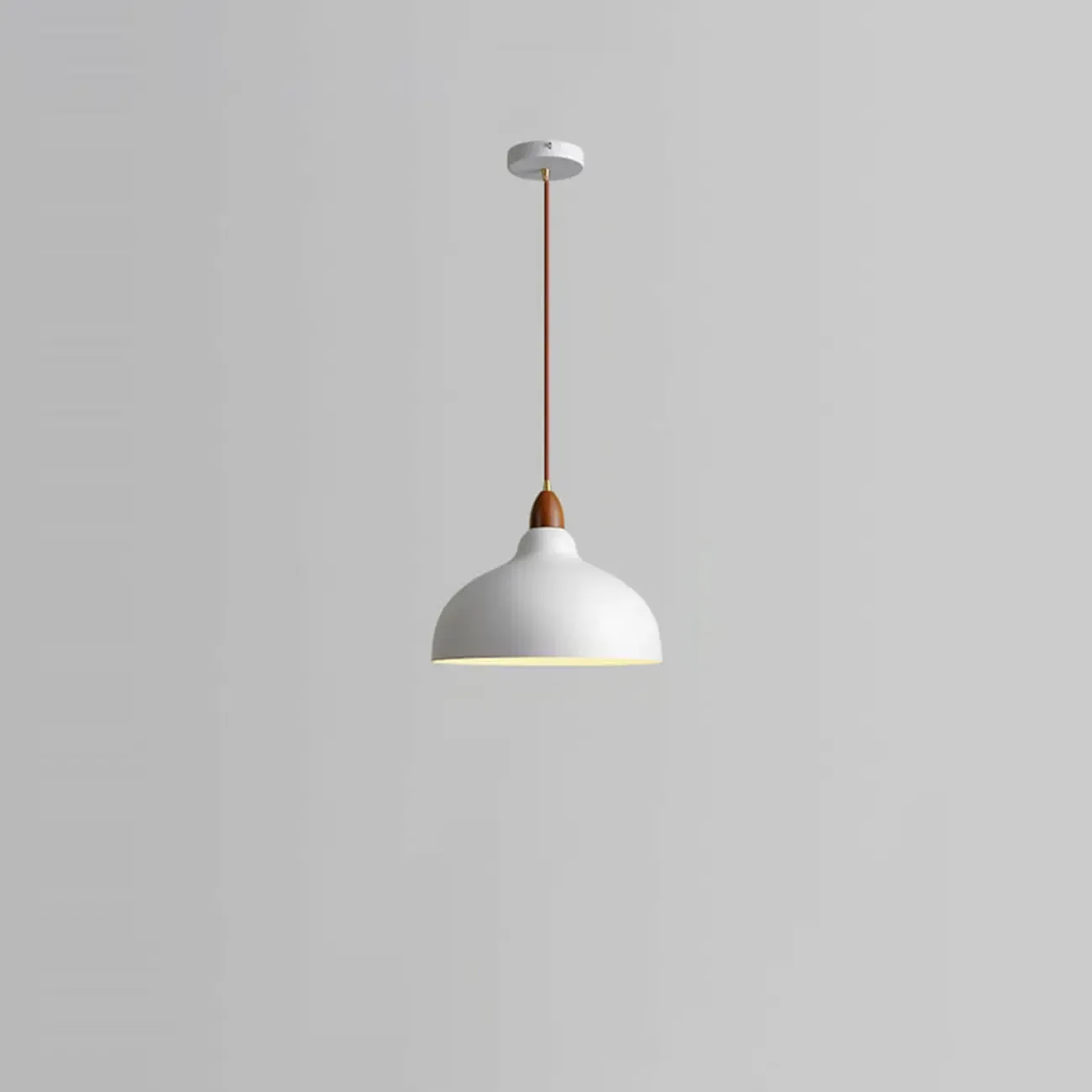 Modern White Metal Bowl Adjustable Kitchen Pendant Light - HomeyFad