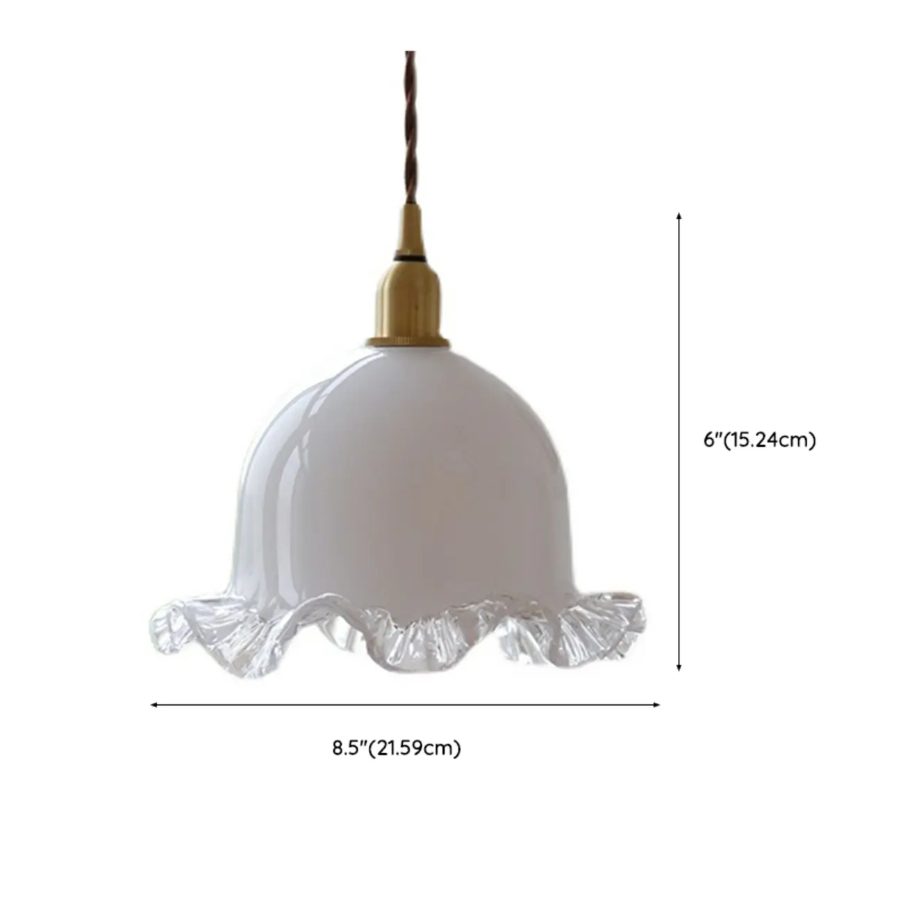 Elegant White Floral Glass Kitchen Pendant Light Image - 6 | homeyfad