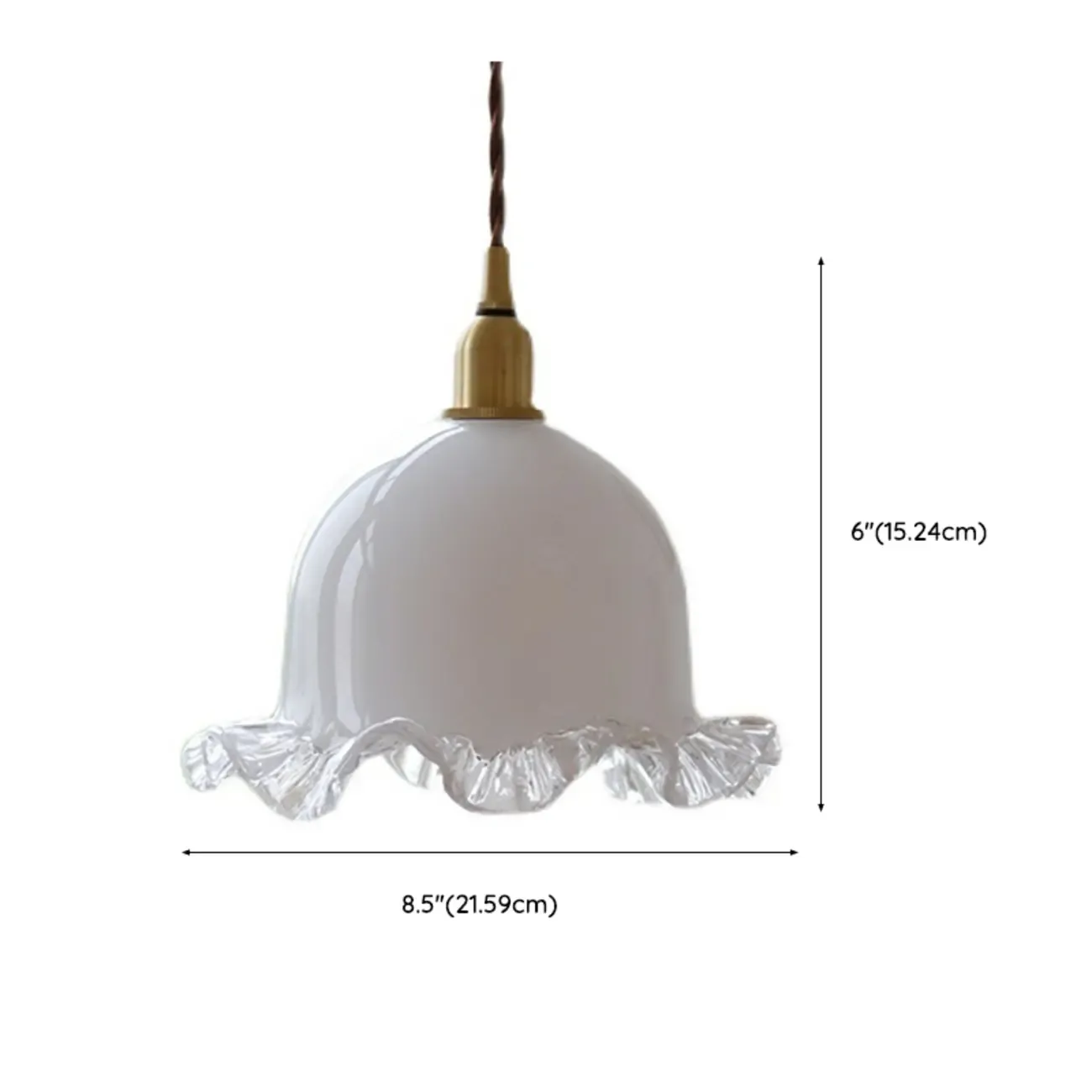 Elegant White Floral Glass Kitchen Pendant Light Image - 6