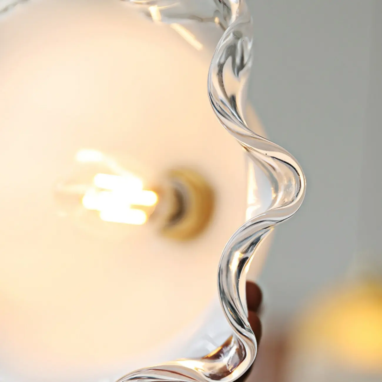 Elegant White Floral Glass Kitchen Pendant Light Image - 9 | homeyfad