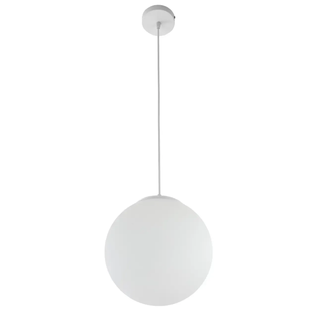 Minimalist White Globe Glass Kitchen Pendant Light Adjustable Image - 3