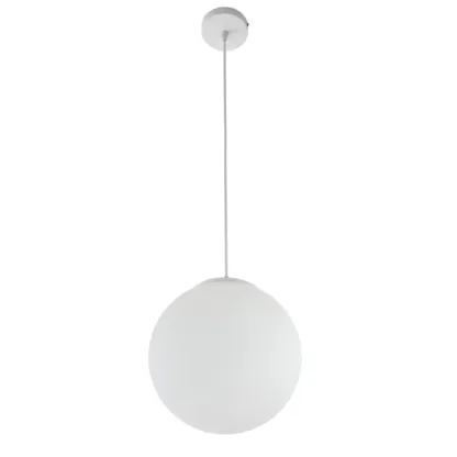 Minimalist White Globe Glass Kitchen Pendant Light Adjustable Image - 3