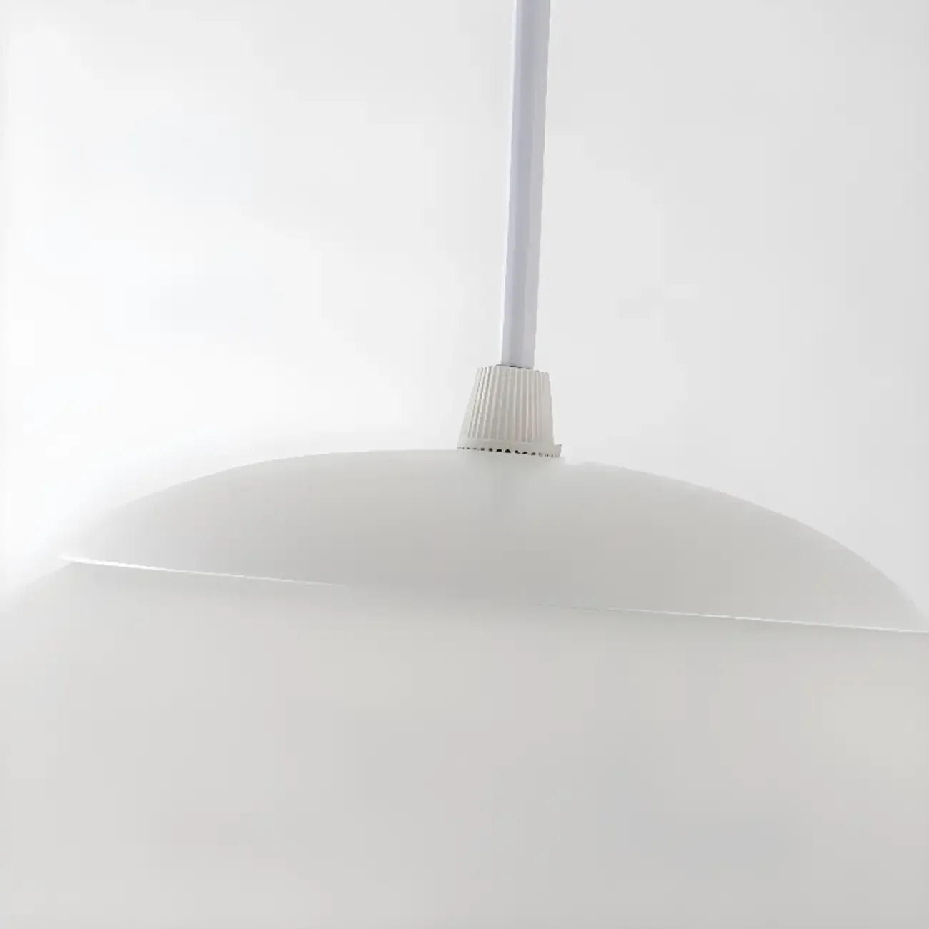 Minimalist White Globe Glass Kitchen Pendant Light Adjustable Image - 7