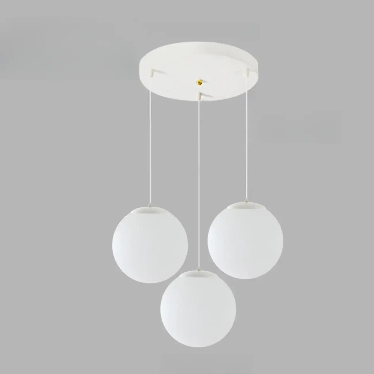 Minimalist White Globe Glass Kitchen Pendant Light Adjustable Image - 12