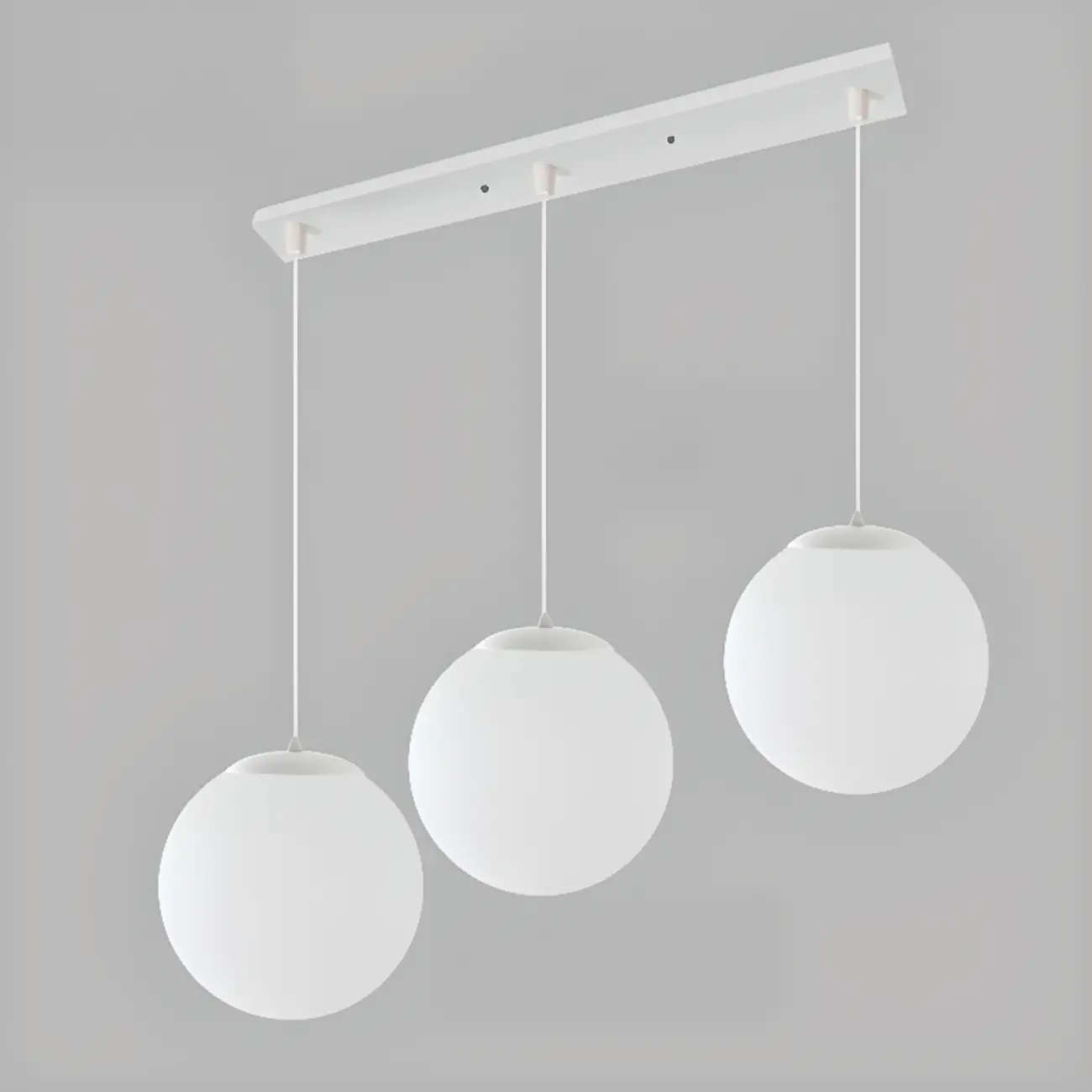 Minimalist White Globe Glass Kitchen Pendant Light Adjustable Image - 13 | homeyfad