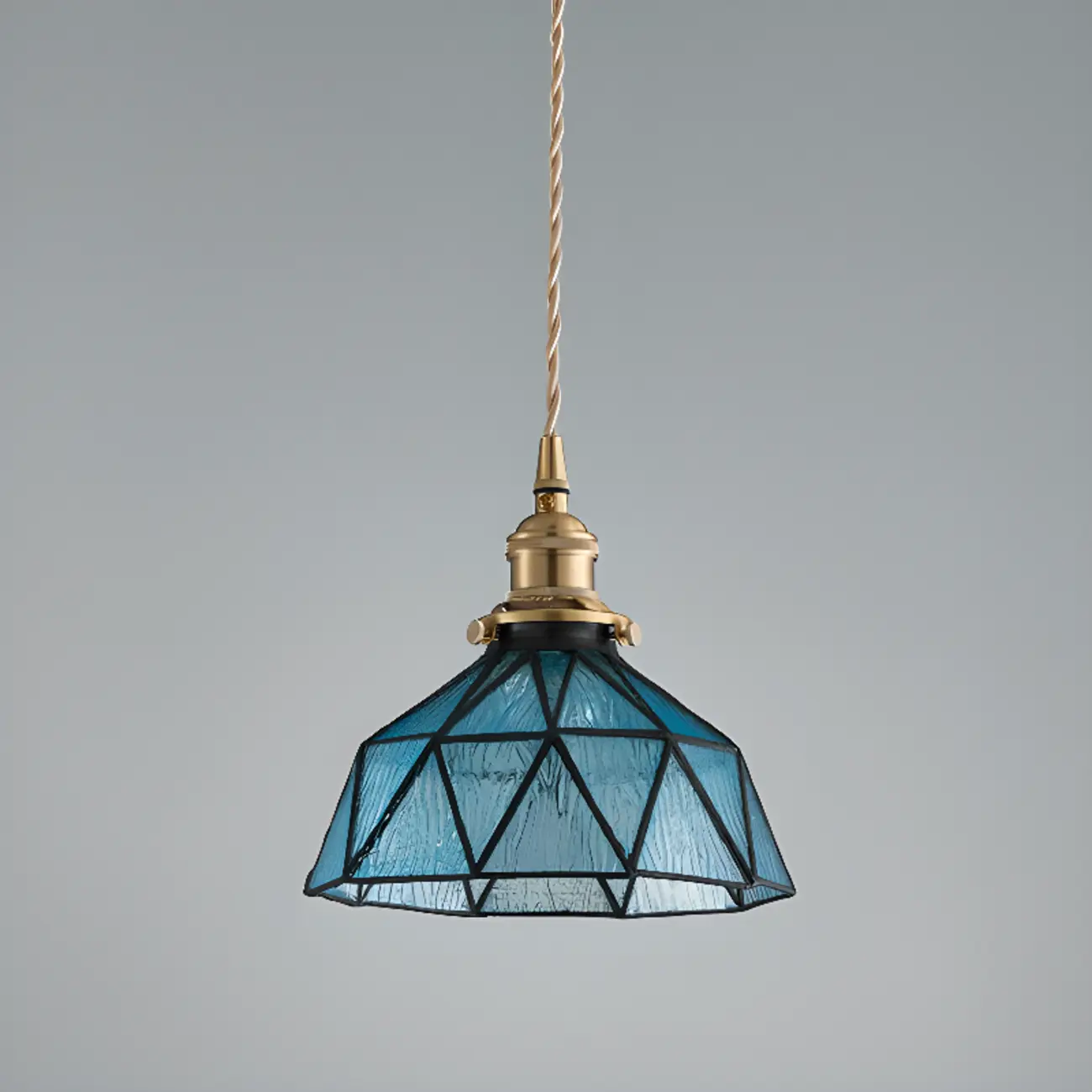 Modern Height Adjustable Blue Glass Kitchen Pendant Lighting Image - 4 | homeyfad