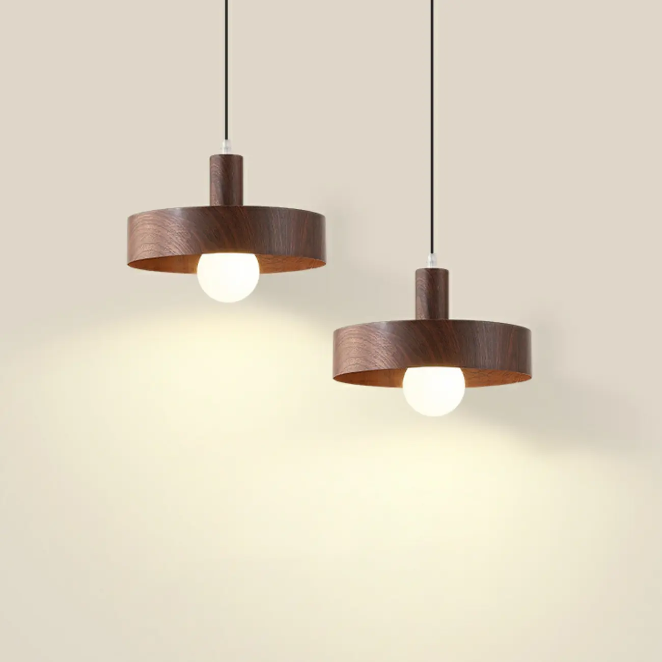 Modern Wood Color Pendant Light for Kitchen Image - 2 | homeyfad