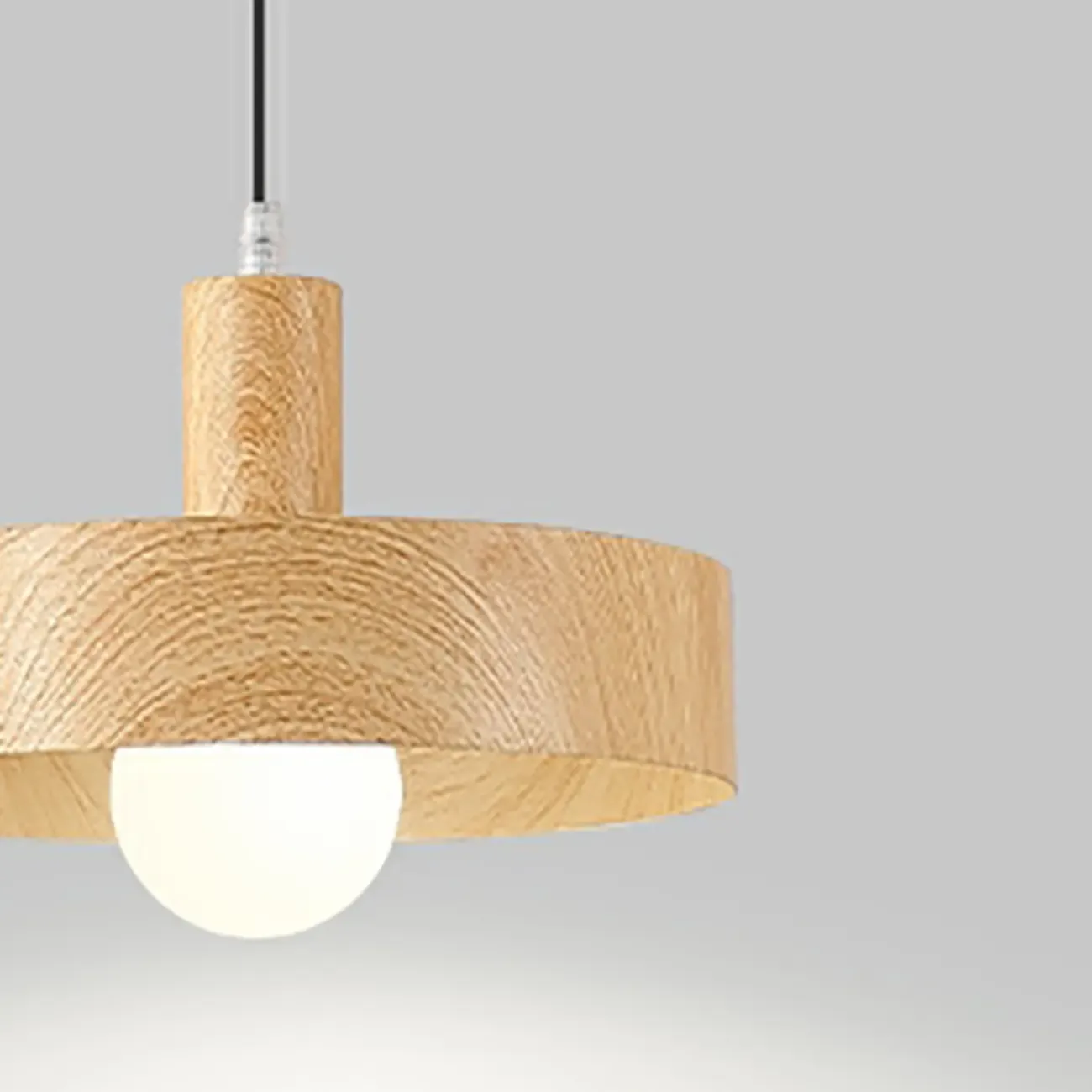 Modern Wood Color Pendant Light for Kitchen Image - 8