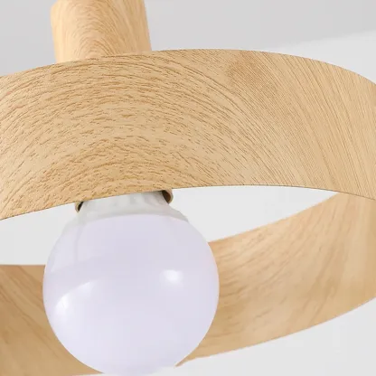 Modern Wood Color Pendant Light for Kitchen Image - 11