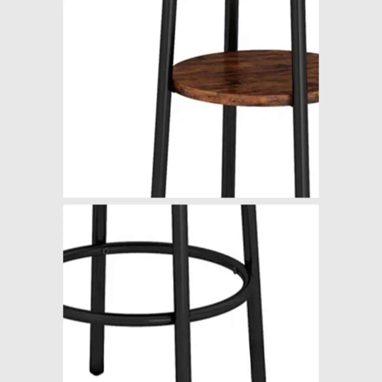 Industrial 2-tier Round Bar Height Table For Small Spaces Image - 8 | homeyfad
