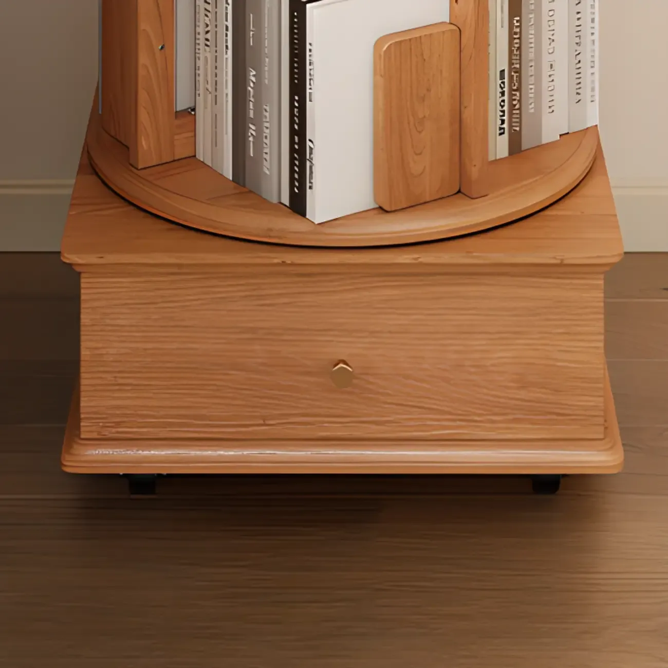 Modern 360°swivel Storage Corner Bookcase Tower With Wheels Image - 5