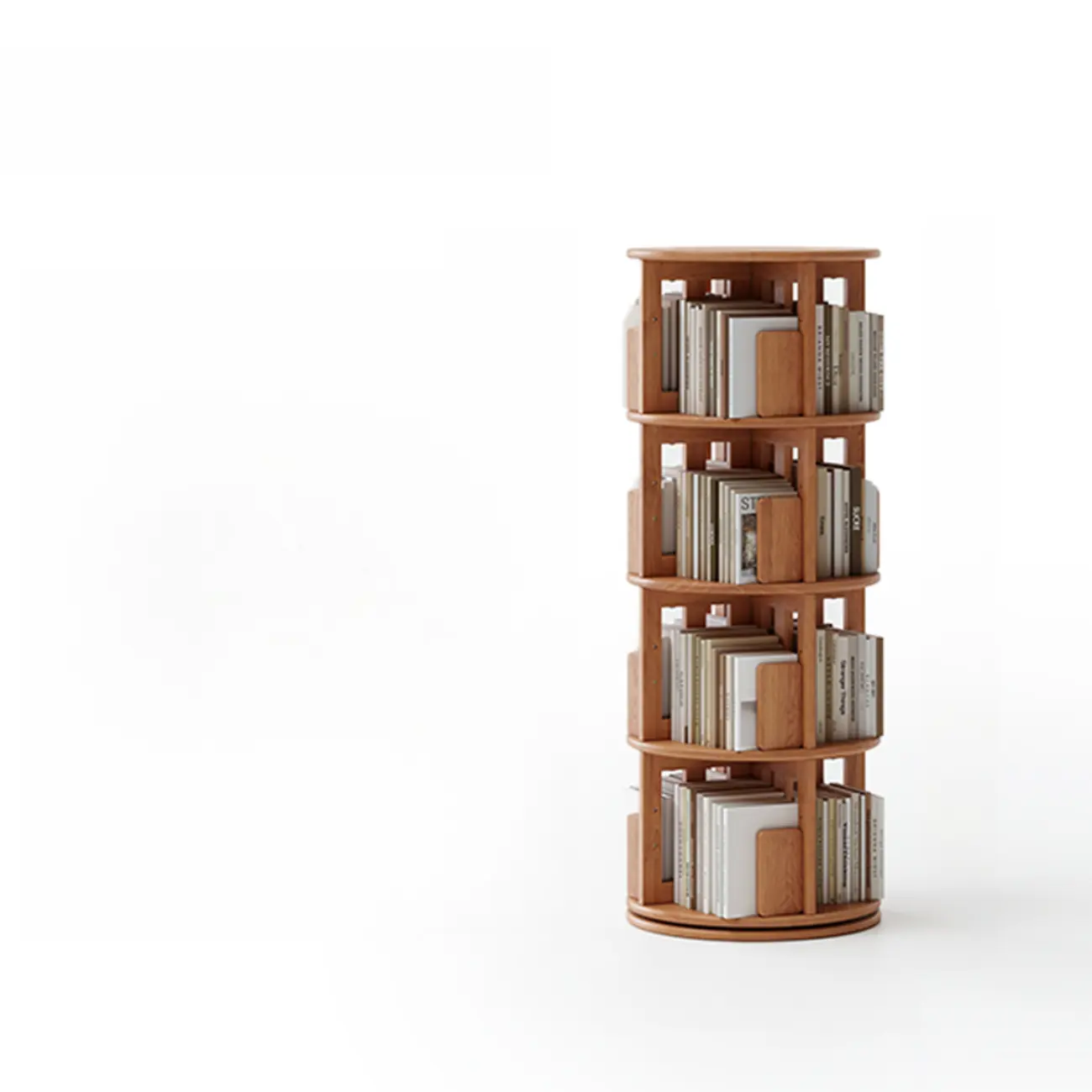 Modern 360°swivel Storage Corner Bookcase Tower With Wheels Image - 6 | homeyfad
