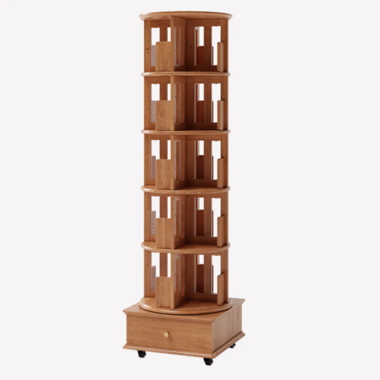 Modern 360°swivel Storage Corner Bookcase Tower With Wheels Image - 7 | homeyfad