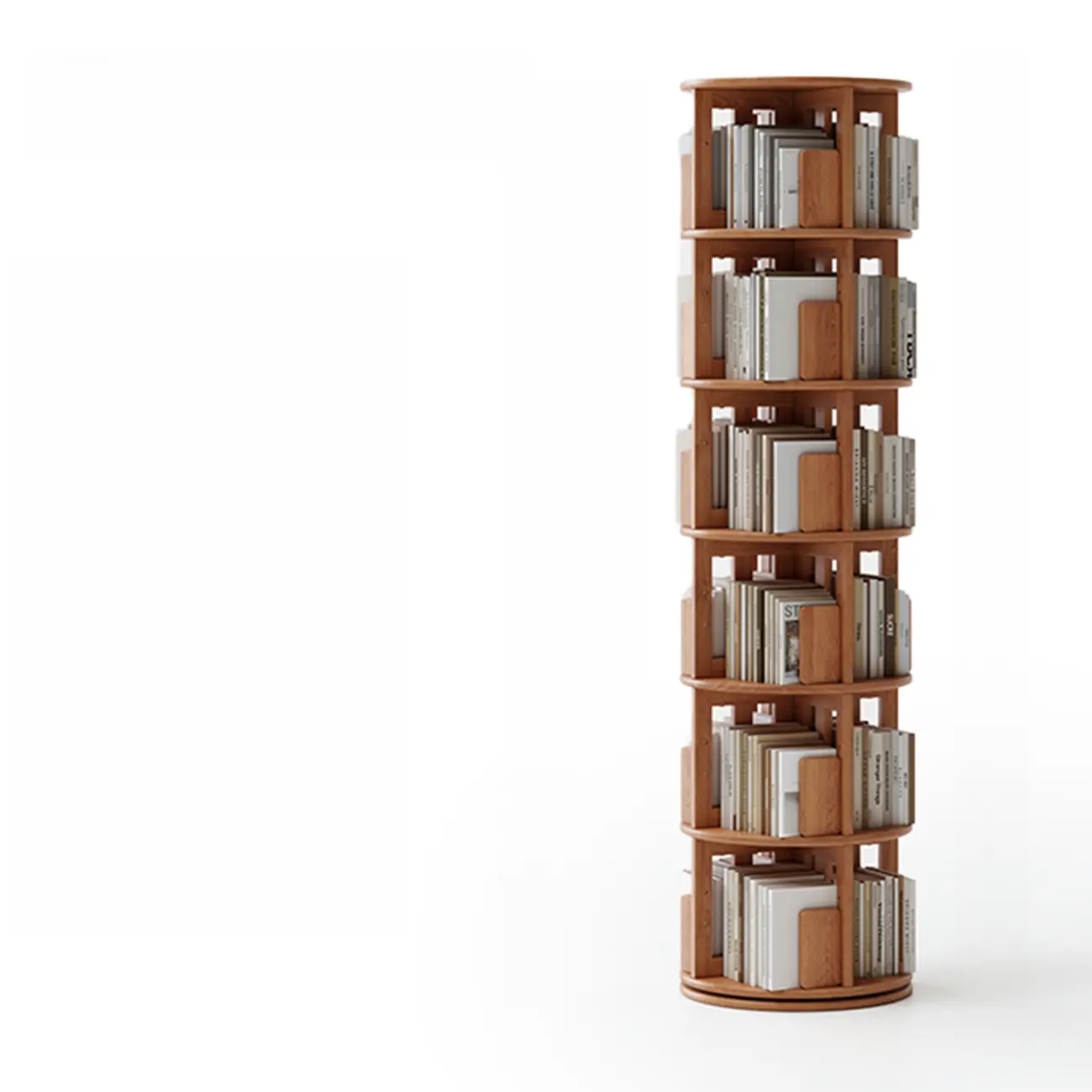 Modern 360°swivel Storage Corner Bookcase Tower With Wheels Image - 11 | homeyfad