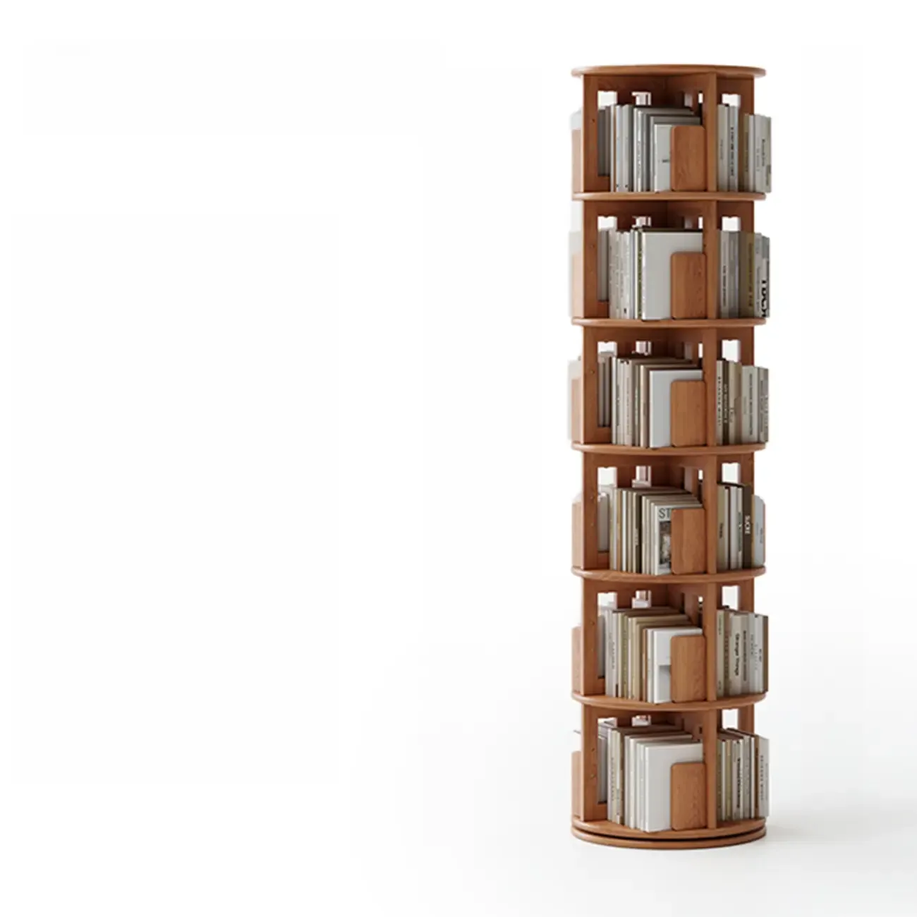 Modern 360°swivel Storage Corner Bookcase Tower With Wheels Image - 11