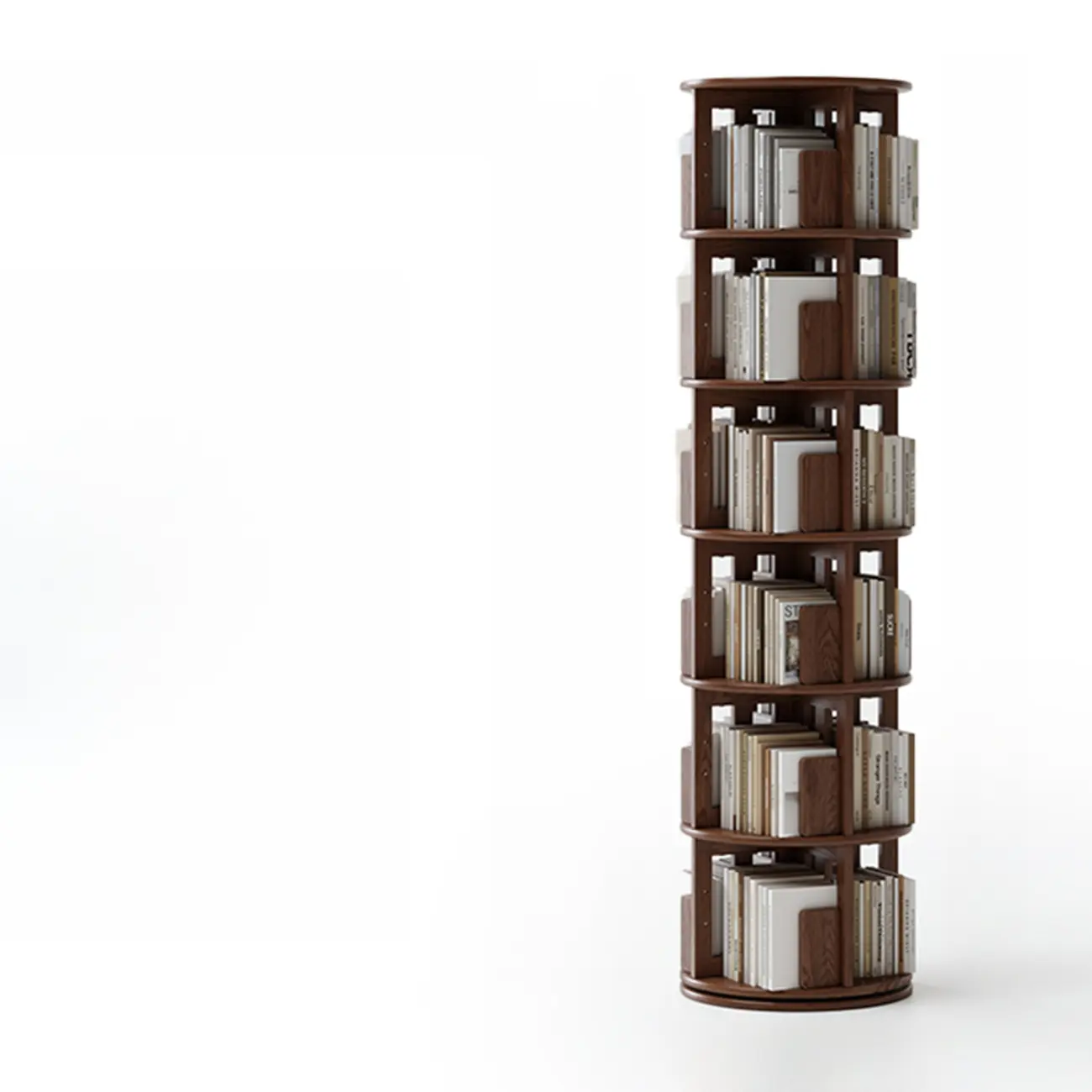 Modern 360°swivel Storage Corner Bookcase Tower With Wheels Image - 12 | homeyfad