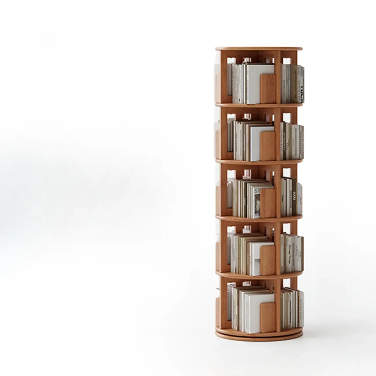 Modern 360°swivel Storage Corner Bookcase Tower With Wheels Image - 14
