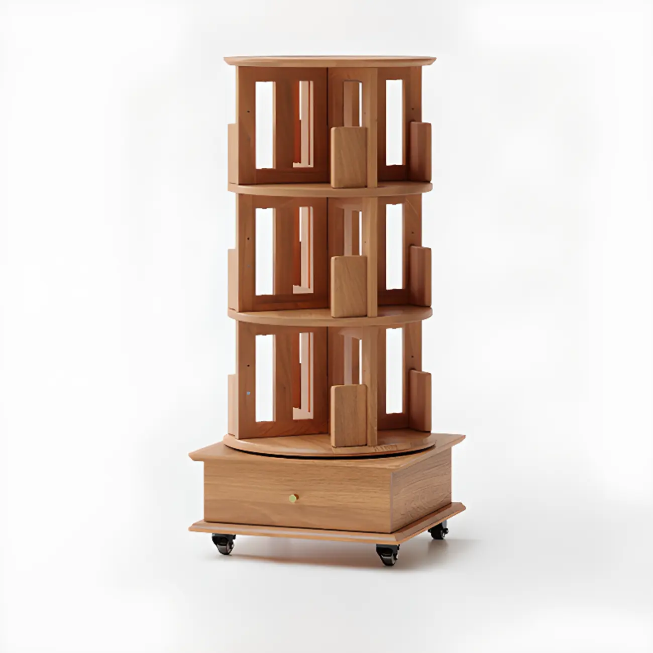 Modern 360°swivel Storage Corner Bookcase Tower With Wheels Image - 18 | homeyfad