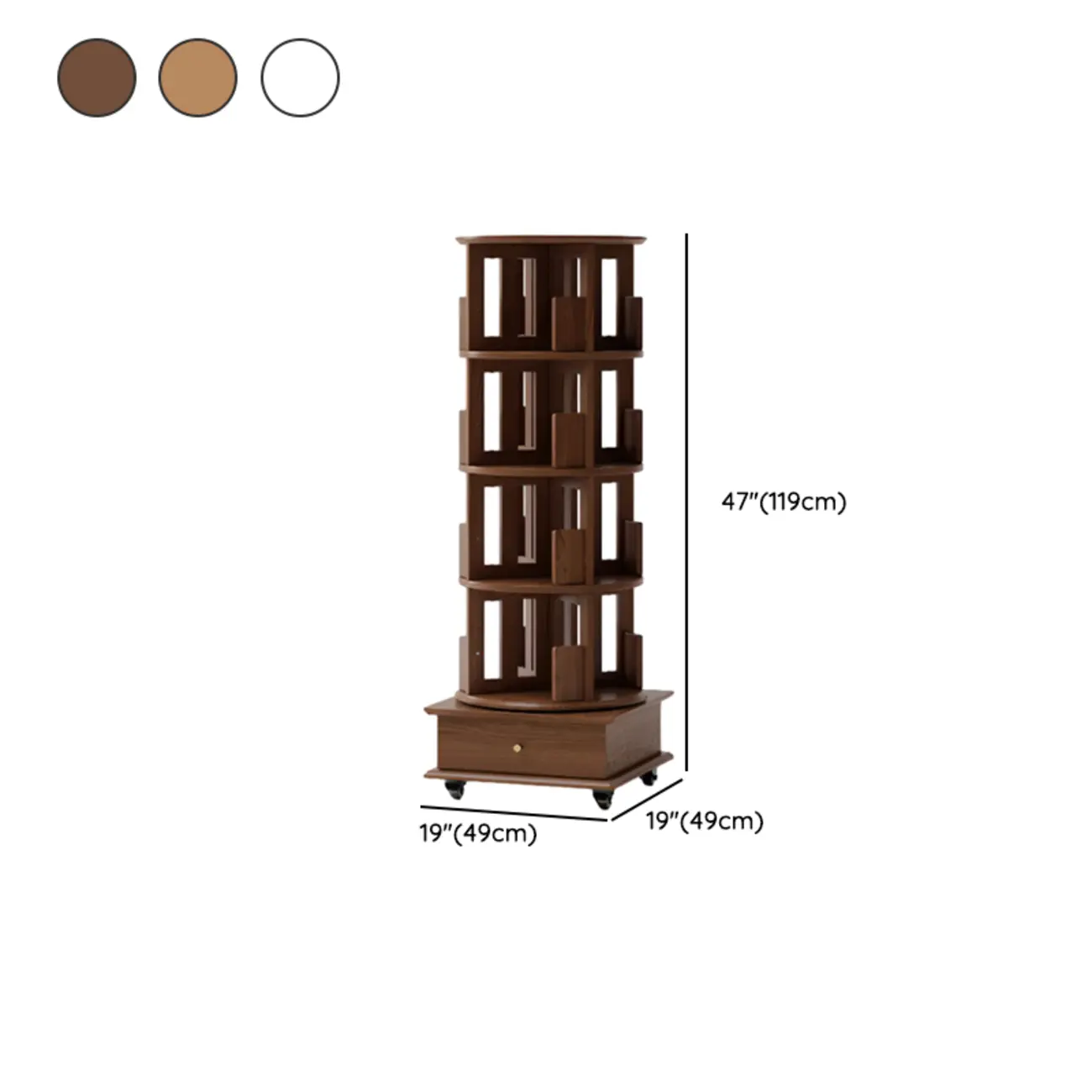 Modern 360°swivel Storage Corner Bookcase Tower With Wheels #size | homeyfad