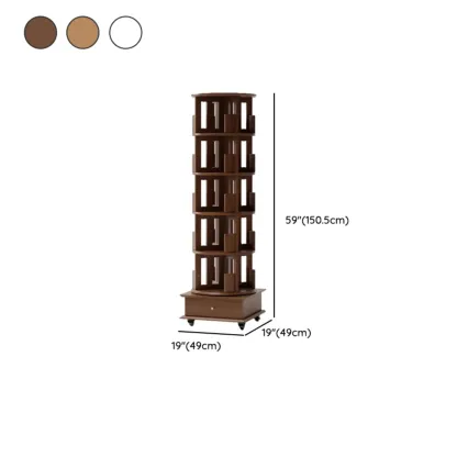 Modern 360°swivel Storage Corner Bookcase Tower With Wheels Image - 25