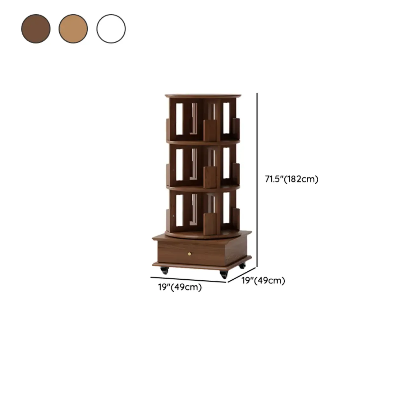 Modern 360°swivel Storage Corner Bookcase Tower With Wheels Image - 26