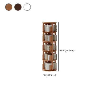 Modern 360°swivel Storage Corner Bookcase Tower With Wheels Image - 27
