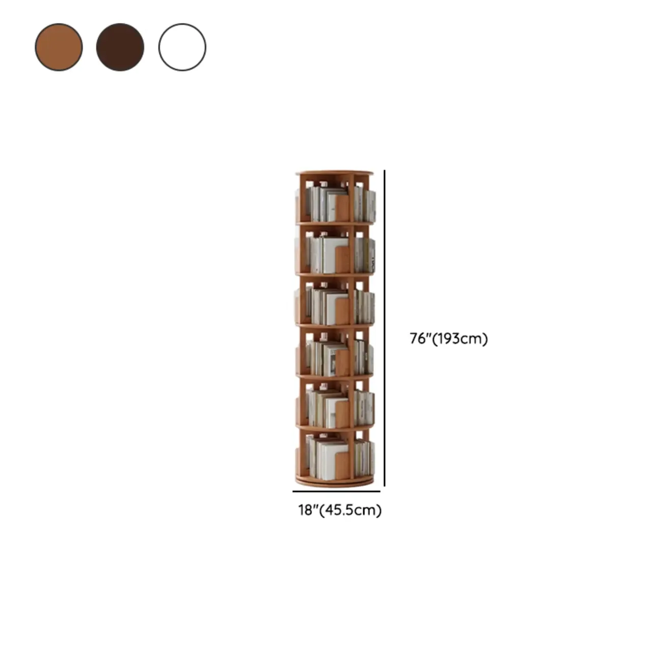 Modern 360°swivel Storage Corner Bookcase Tower With Wheels Image - 28