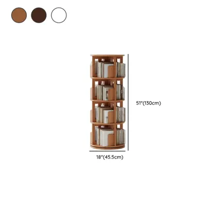 Modern 360°swivel Storage Corner Bookcase Tower With Wheels Image - 29